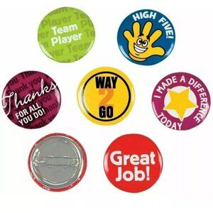 48 Recognition Mini Buttons ~ Teacher Reward Buttons ~ 1 Inch Pins